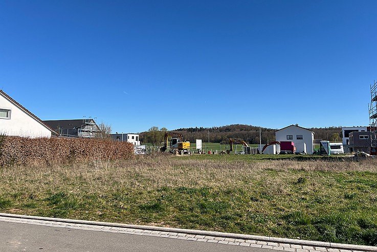 Blick auf Bauplatz