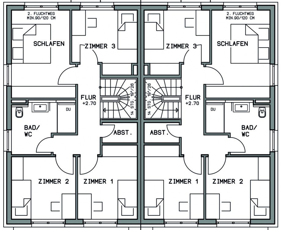 Obergeschoss Doppelhaush�lfte Wernau