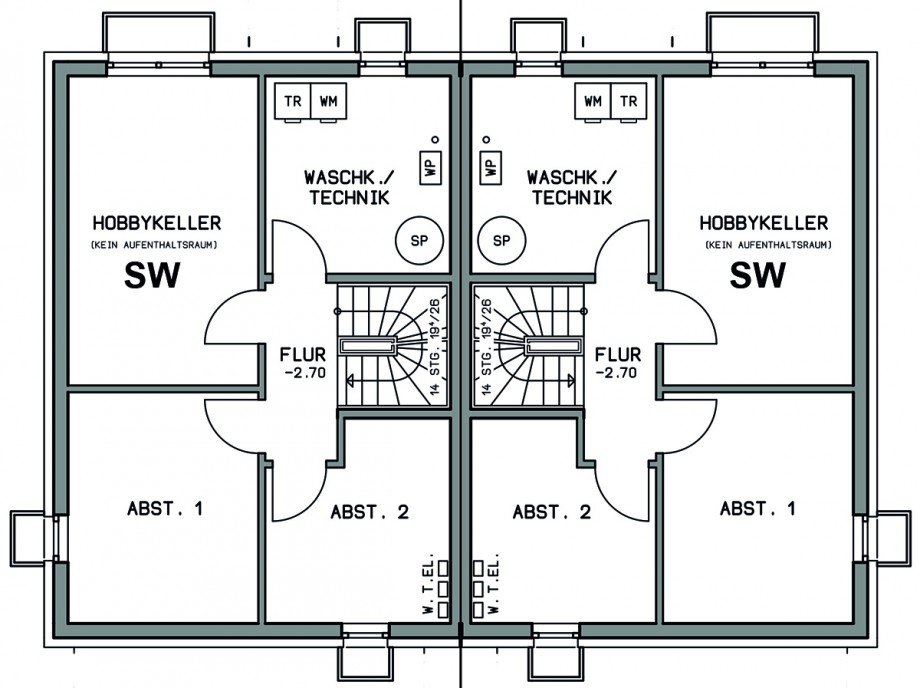 Untergeschoss Doppelhaush�lfte Wernau