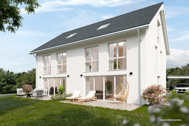 Ansicht Leinfelden-Echterdingen Doppelhaush�lfte Moderne und gro�z�gige Neubau DHH in sehr begehrter Wohnlage von Leinfelden