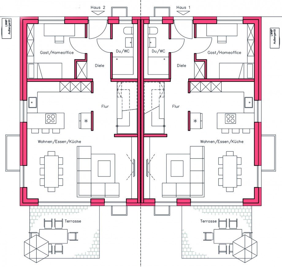 Erdgeschoss Doppelhaush�lfte G�rtringen