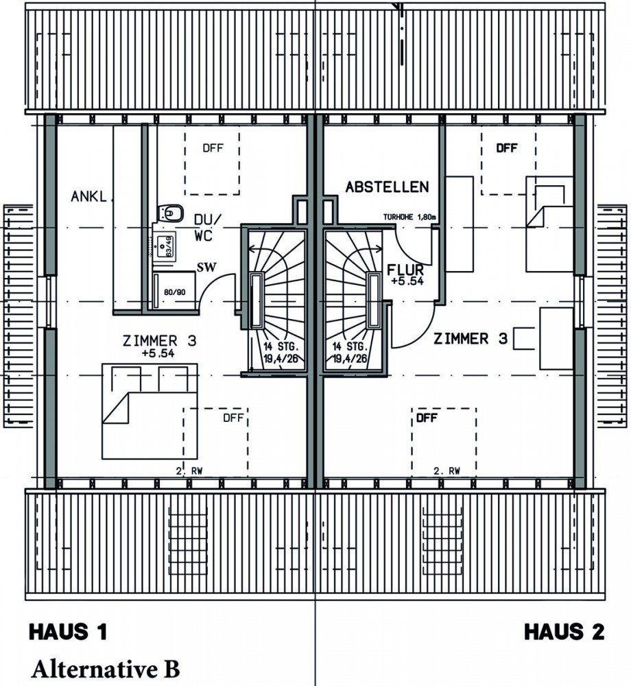 Dachgeschoss Alternative B Doppelhaush�lfte Leinfelden-Echterdingen / Musberg