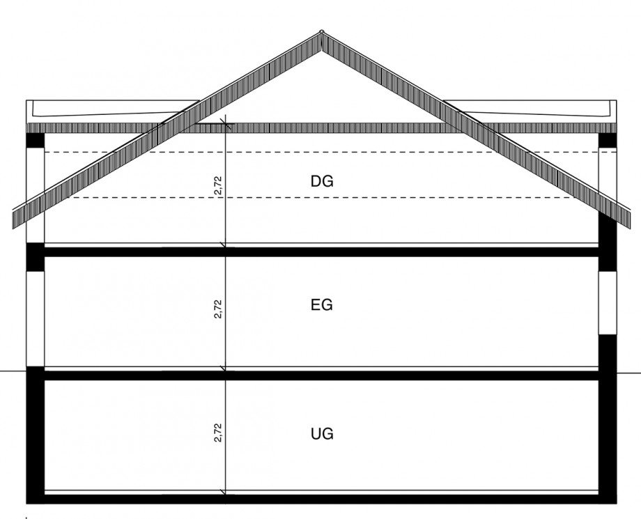 Schnitt Einfamilienhaus Aichtal / Gr�tzingen