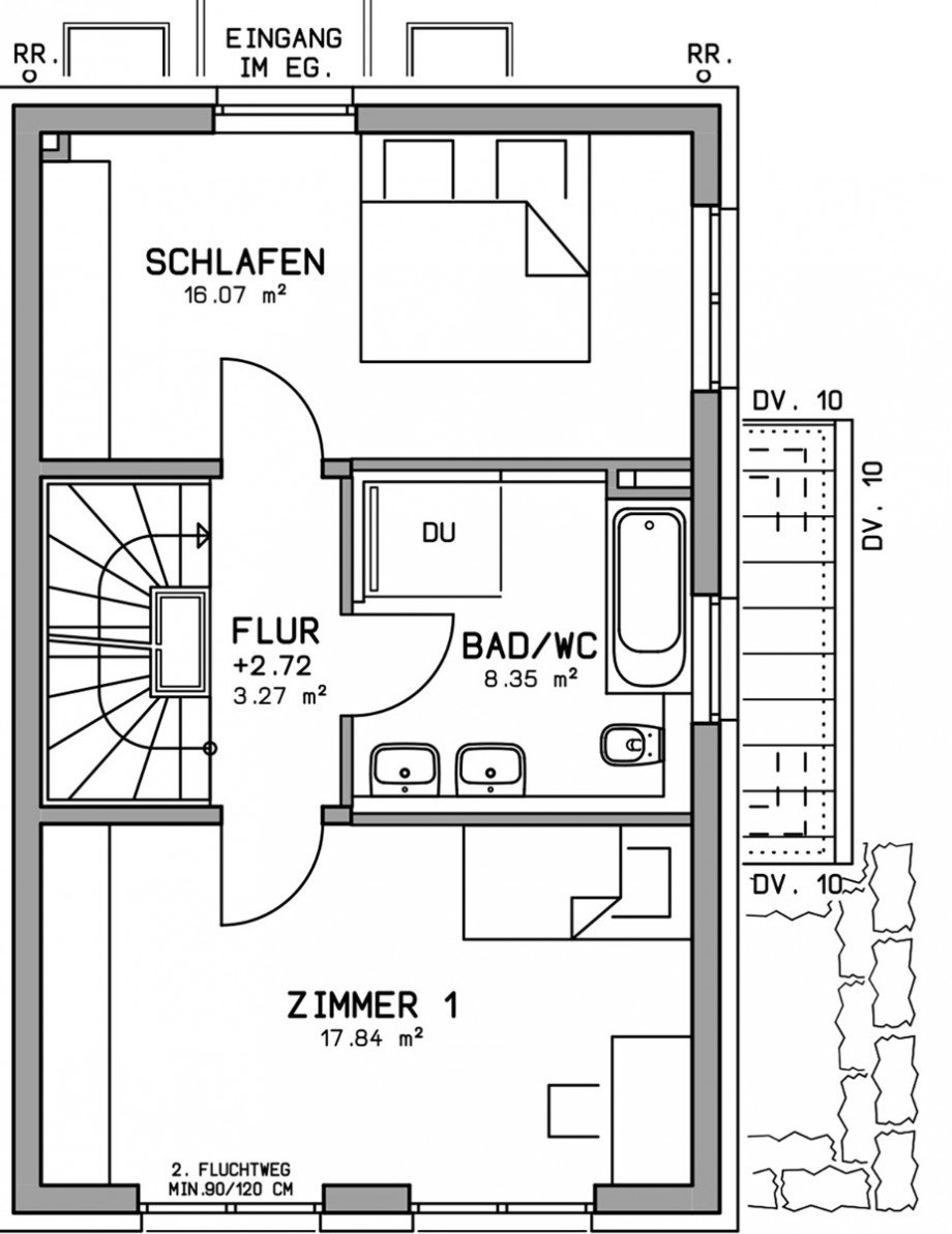 Obergeschoss Variante Einfamilienhaus Herrenberg / Affst�tt