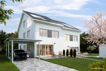 Ansicht Mitten in Backnang  Moderne und sehr gro�z�gige DHH in reizvoller Lage und mit ruhiger Gartenidylle 