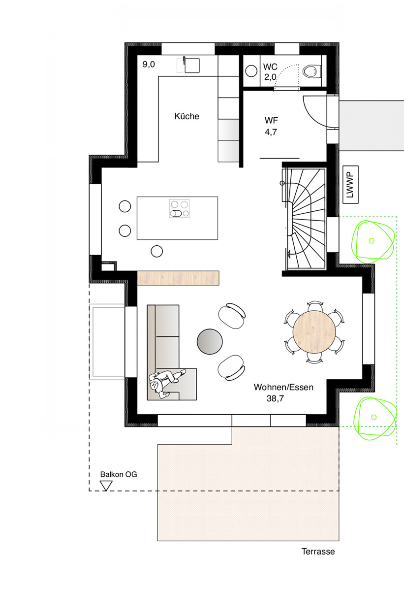 Erdgeschoss Einfamilienhaus Stuttgart / Botnang
