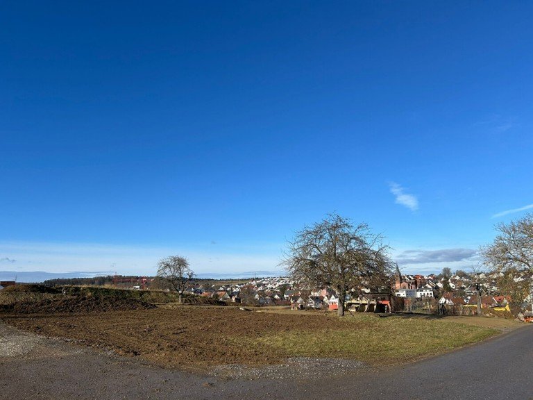 Blick auf das Baugrundst�ck Wimsheim Grundst�ck Exklusives Eckgrundst�ck in seltener Randlage in Wimsheim