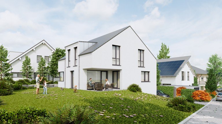 Ansicht M�nsheim Einfamilienhaus Herrliches Wohnen mit gro�em und sonnigem Garten. Sehr gro�z�giges und modernes EFH in M�nsheim