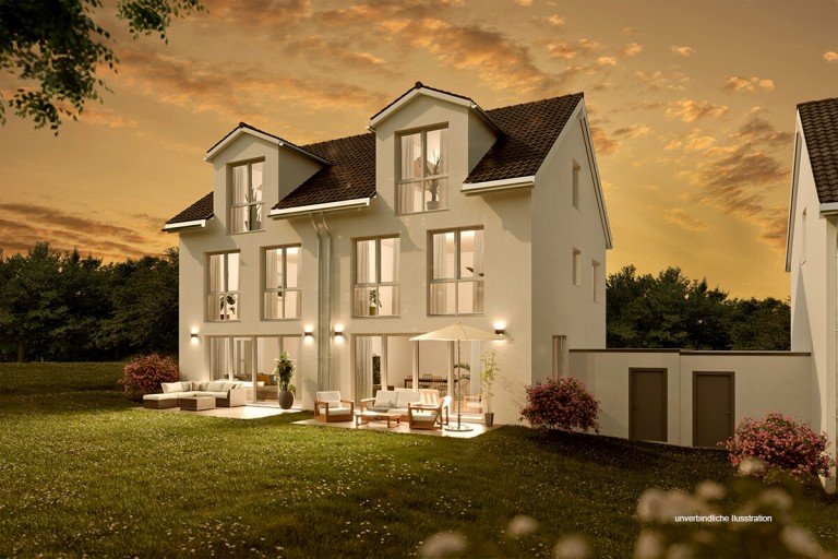 Ansicht Herrenberg / Affst�tt Doppelhaush�lfte Ihr Familiengl�ck in Herrenberg-Affst�tt - moderne DHH mit viel Platz und Sonnengarten