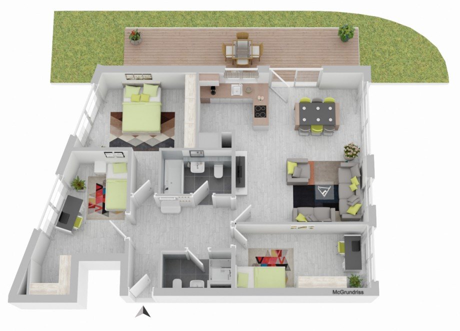 Grundriss Terrassenwohnung Stuttgart-Obert�rkheim