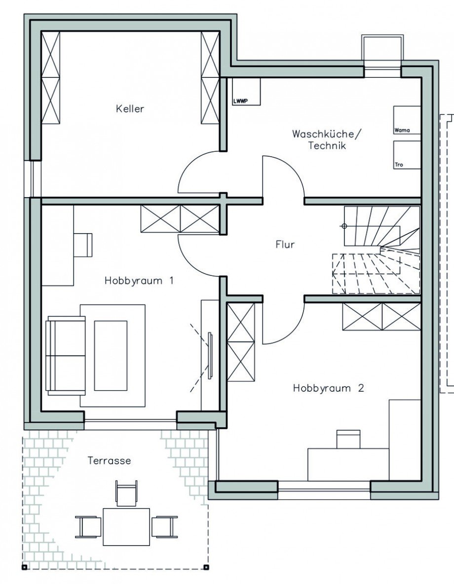 Gartengeschoss Einfamilienhaus Ostelsheim