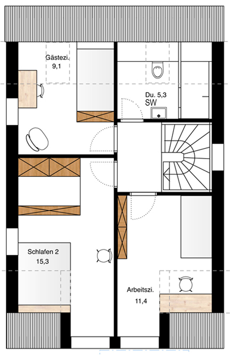 Dachgeschoss Variante Einfamilienhaus Stuttgart / Feuerbach