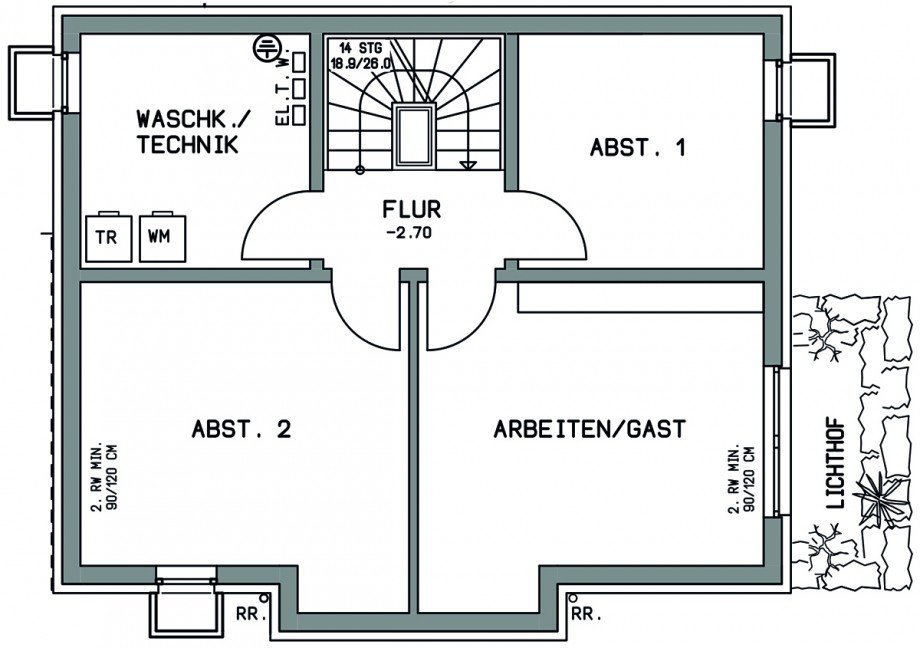 Untergeschoss Einfamilienhaus Lichtenwald / Thomashardt