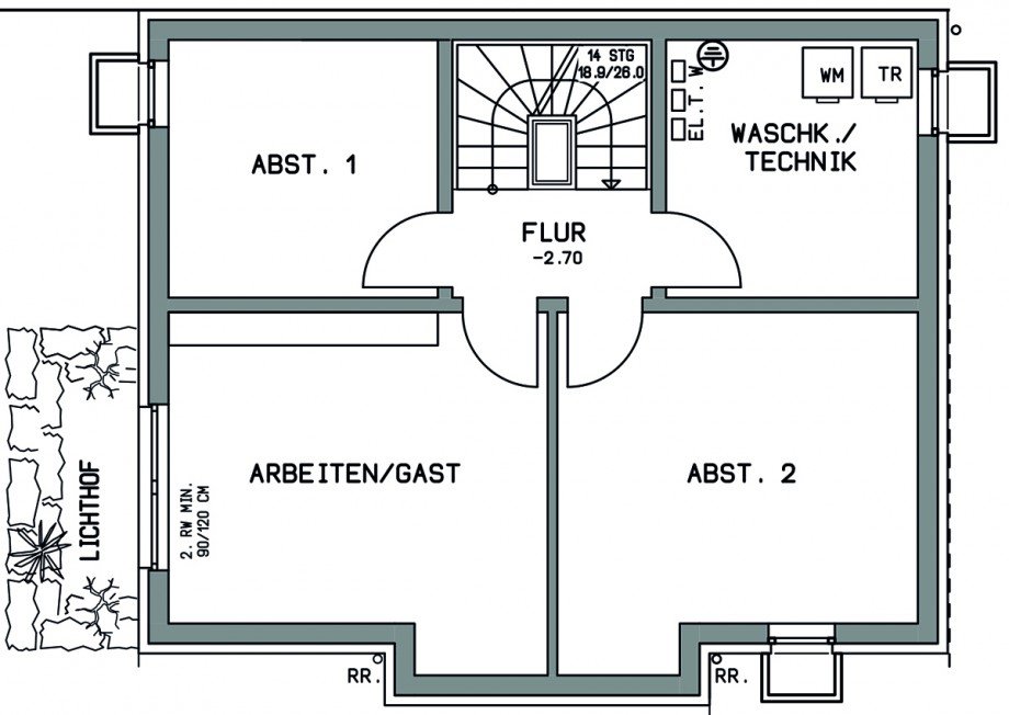 Untergeschoss Einfamilienhaus Lichtenwald / Thomashardt