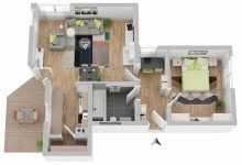 Erdgeschoss S-Birkach:  Wohnidyll im Gr�nen  Charmante 2-Zimmerwohnung, zentral und ruhig gelegen mit Balkon