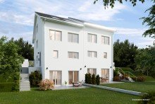 Ansicht Mitten in Backnang  Moderne und sehr gro�z�gige DHH in reizvoller Lage und mit ruhiger Gartenidylle 