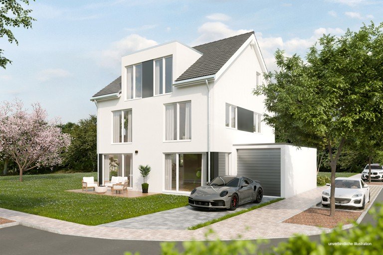 Ansicht Renningen / Malmsheim Einfamilienhaus Wohnen in sehr beliebter und sonniger Lage von Renningen Sehr gro�z�giges und modernes EFH