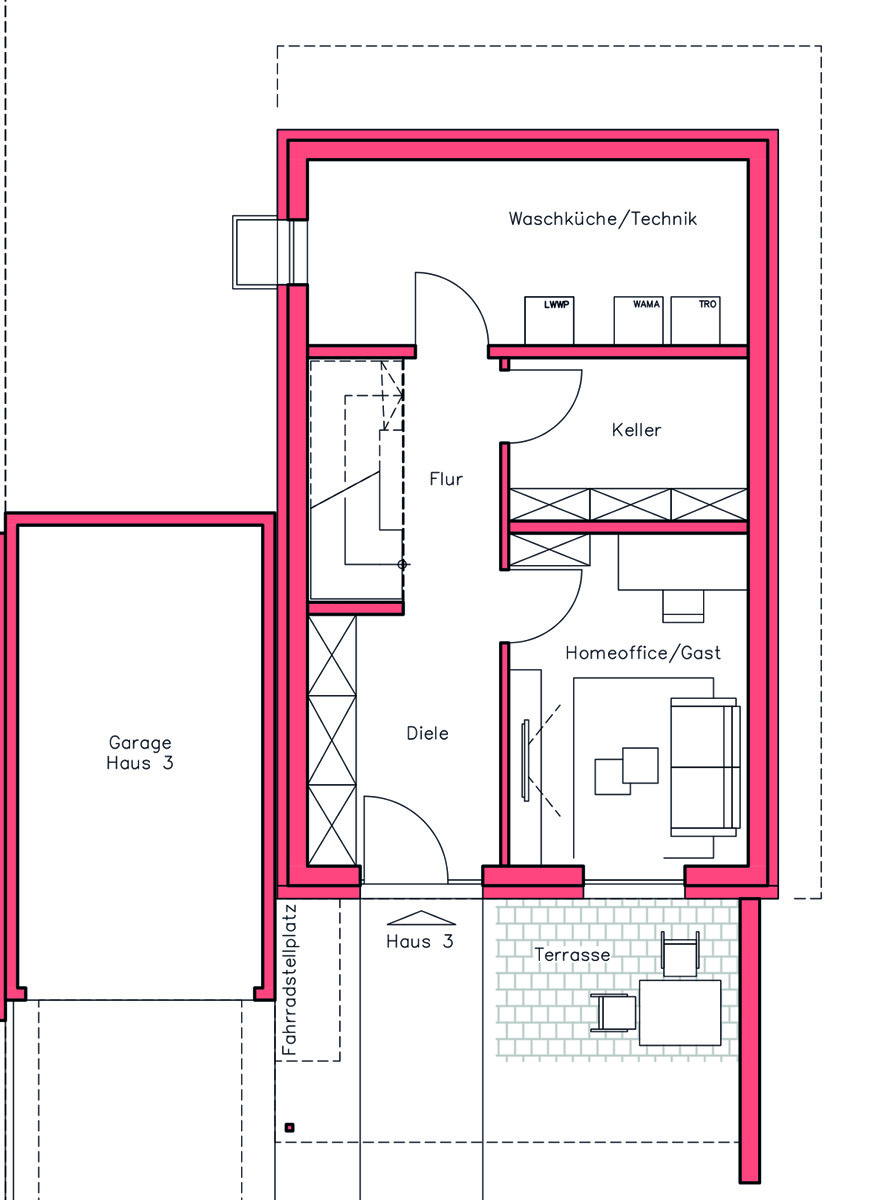 Gartengeschoss Einfamilienhaus Weissach / Flacht