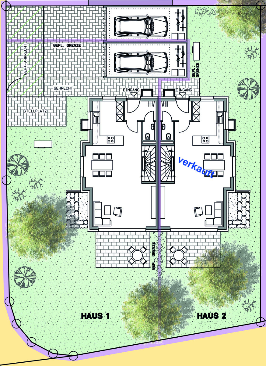 Lageplan Doppelhaush�lfte Leinfelden-Echterdingen / Musberg