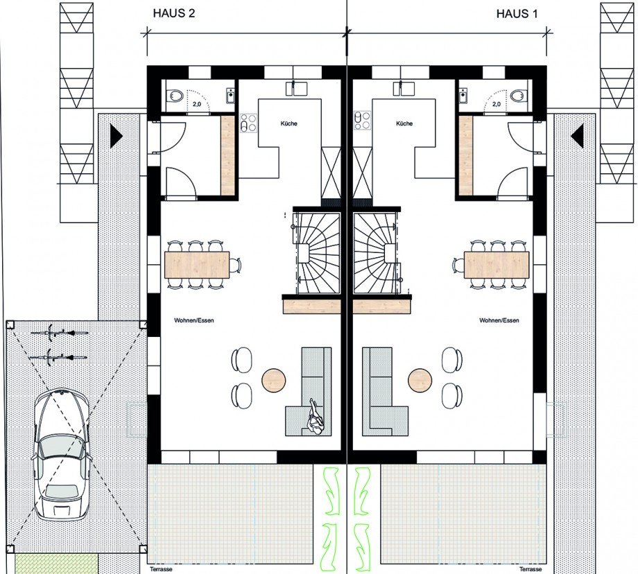 Erdgeschoss Doppelhaush�lfte Backnang