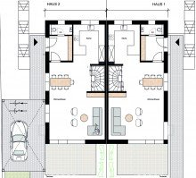 Erdgeschoss Mitten in Backnang  Moderne und sehr gro�z�gige DHH in reizvoller Lage und mit ruhiger Gartenidylle 