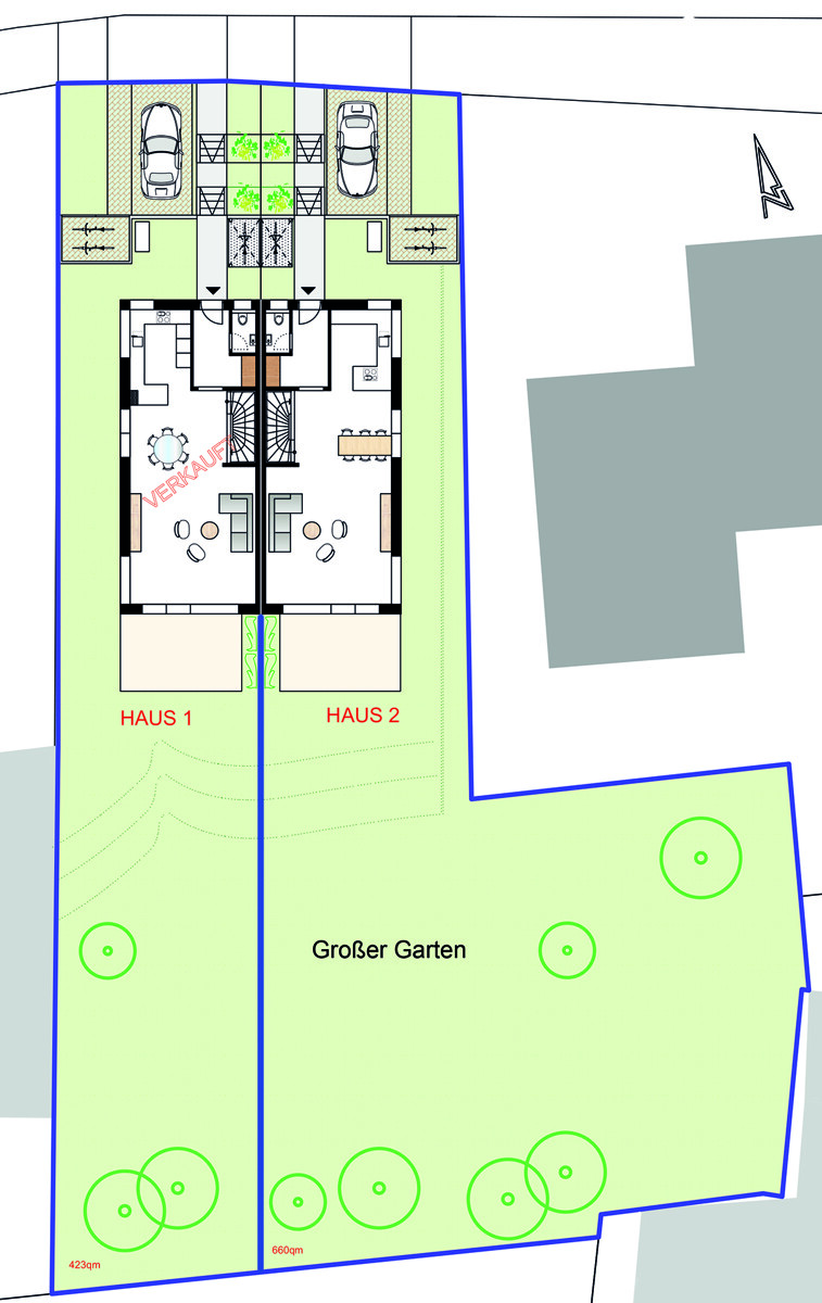 Lageplan Doppelhaush�lfte Stuttgart / M�hringen