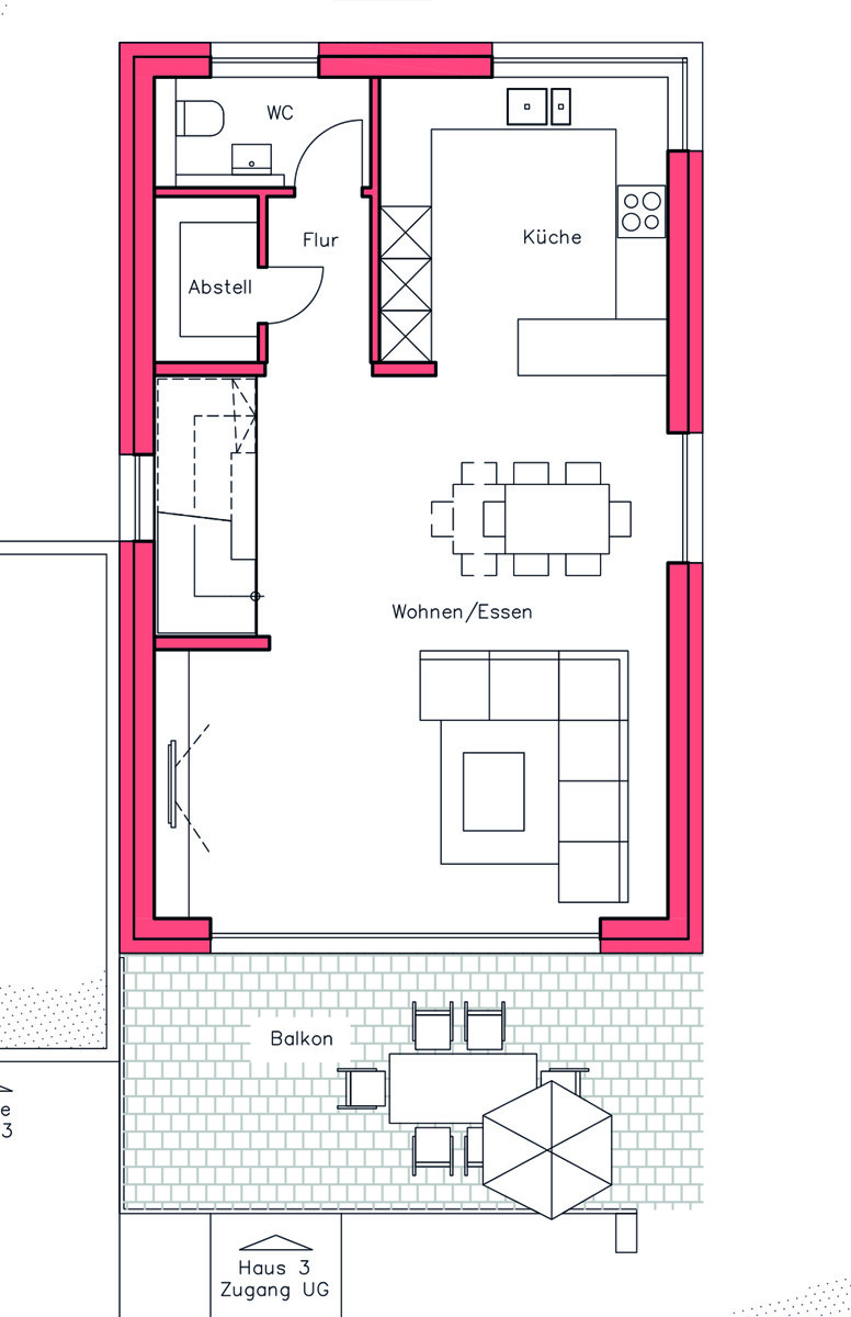 Erdgeschoss Einfamilienhaus Weissach / Flacht