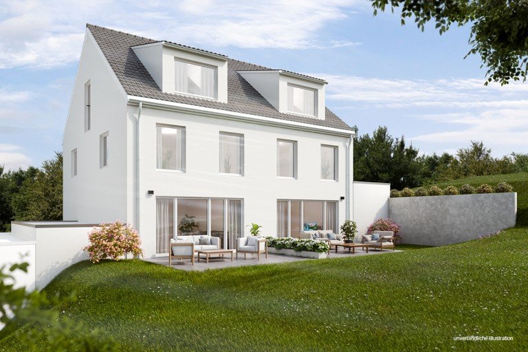 Ansicht Ostelsheim Doppelhaush�lfte Offene Bes. am Samstag, den 06.06. von 11:00-12:00 Uhr: Wohnen mit Sonnengarten DHH in Ostelsheim