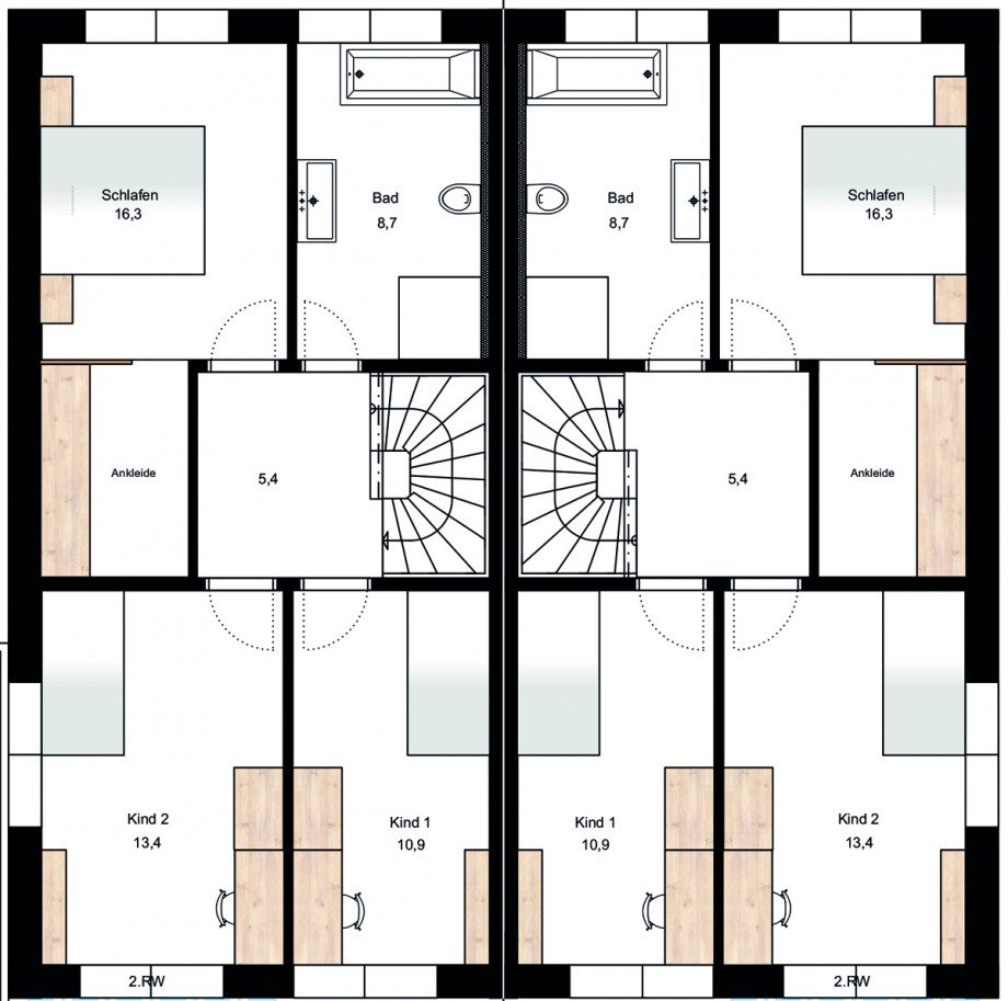 Obergeschoss Doppelhaush�lfte Backnang