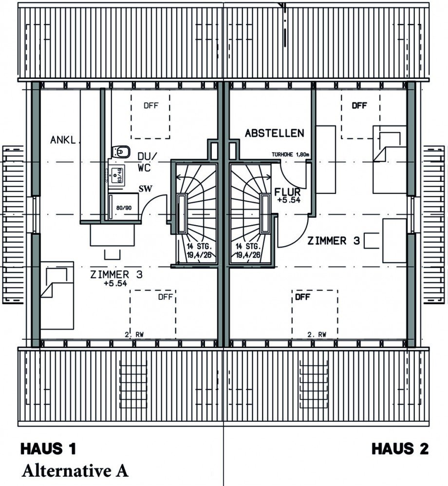 Dachgeschoss Alternative A Doppelhaush�lfte Leinfelden-Echterdingen / Musberg