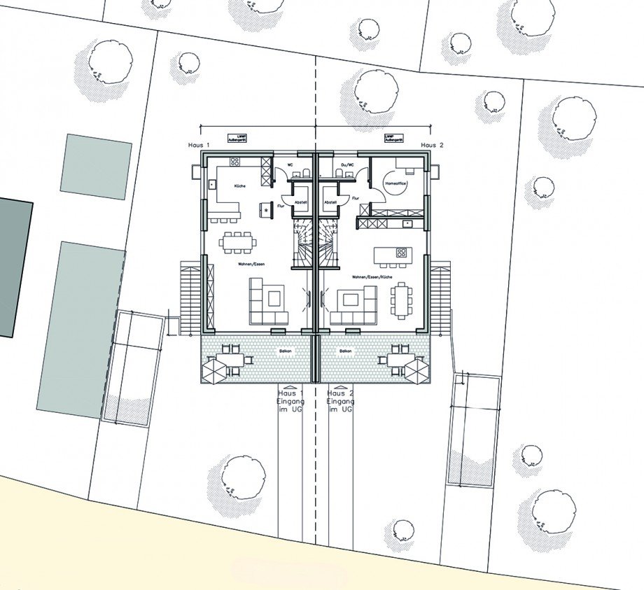 Lageplan Doppelhaush�lfte Aidlingen / Deufringen