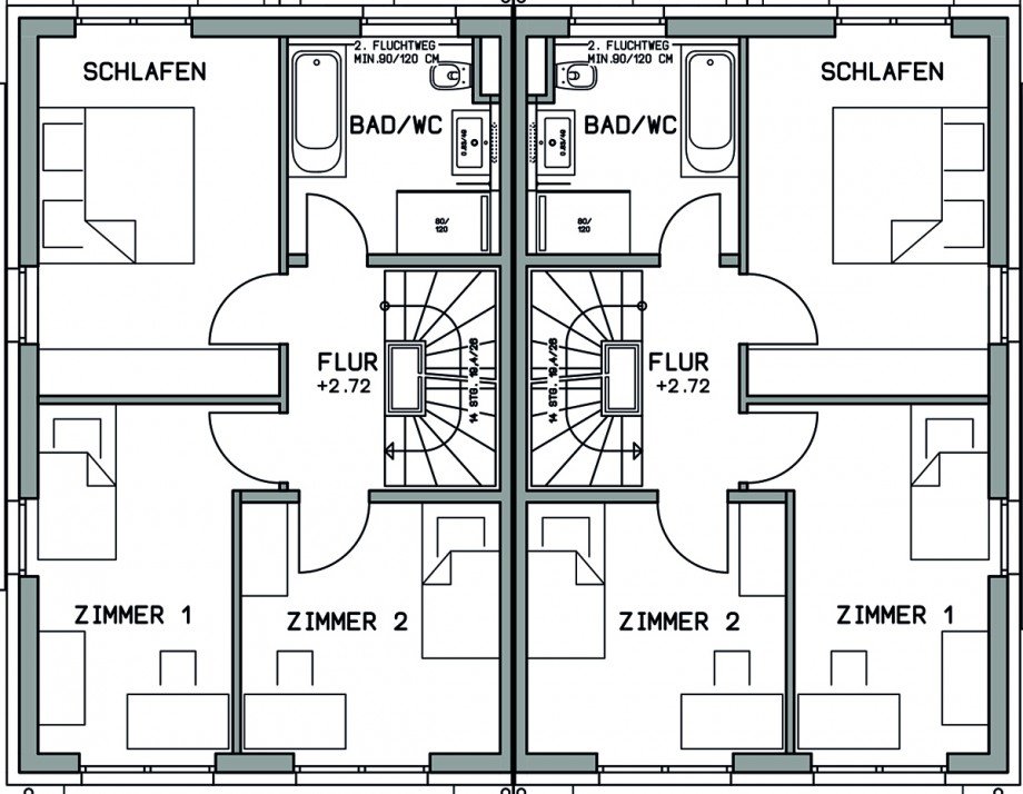 Obergeschoss Doppelhaush�lfte Hildrizhausen