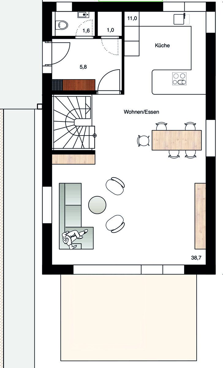 Erdgeschoss Einfamilienhaus Stuttgart / Feuerbach