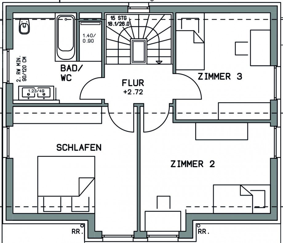 Dachgeschoss Einfamilienhaus Lichtenwald / Thomashardt