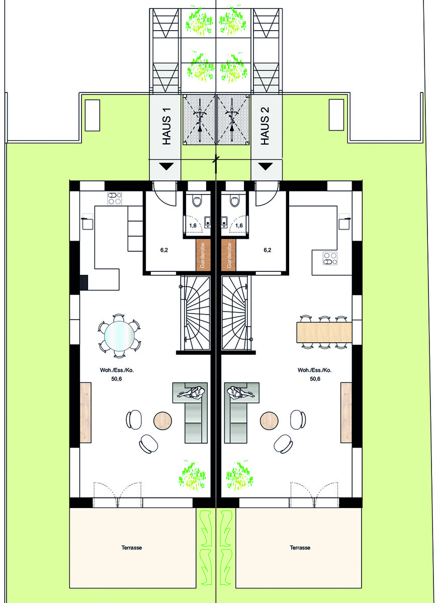 Erdgeschoss Doppelhaush�lfte Stuttgart / M�hringen