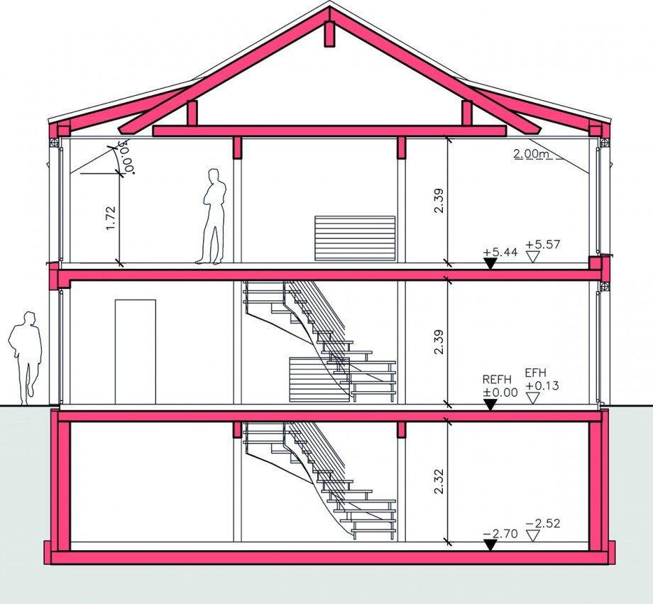 Schnitt Doppelhaush�lfte G�rtringen