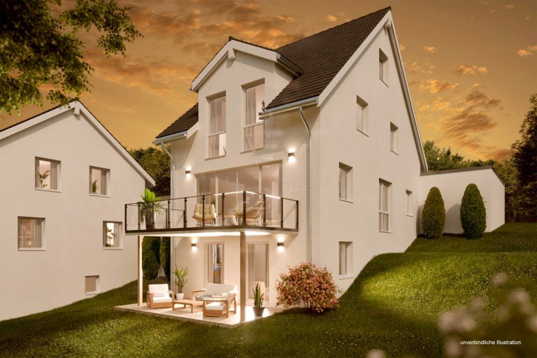 Ansicht Leonberg Einfamilienhaus Leonberg: Es entstehen 2 Einfamilienh�user. Ca. 180 m� Wfl. + Doppelgarage. Sonnige, ruhige Lage