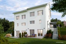 Ansicht Mitten in Backnang  Moderne und sehr gro�z�gige DHH in reizvoller Lage und mit ruhiger Gartenidylle 