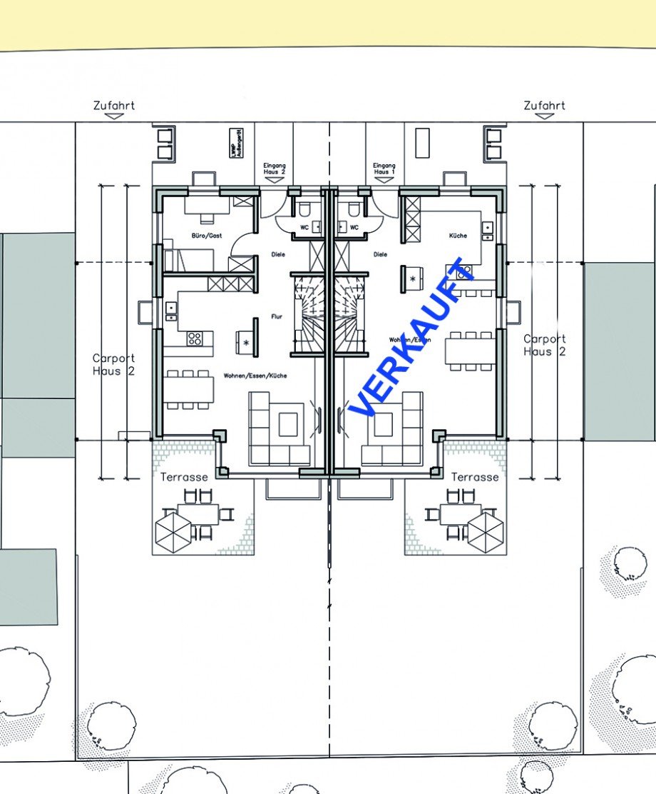 Lageplan Doppelhaush�lfte Stuttgart / M�hringen