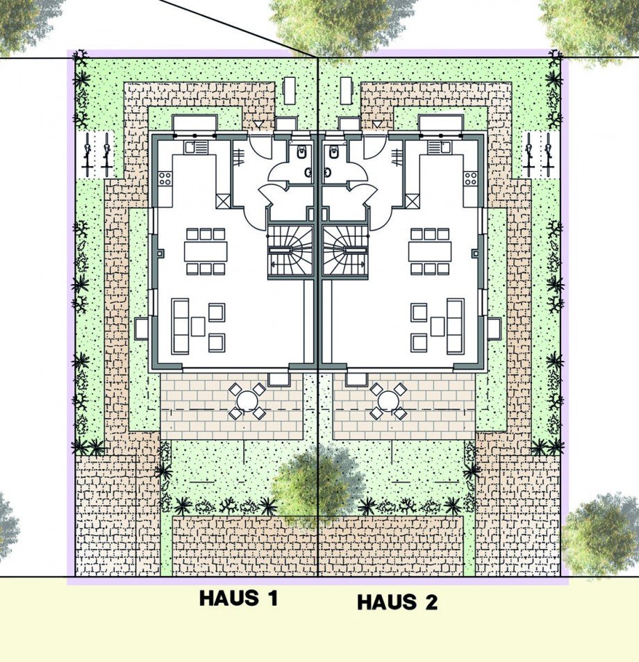 Lageplan Doppelhaush�lfte Wernau