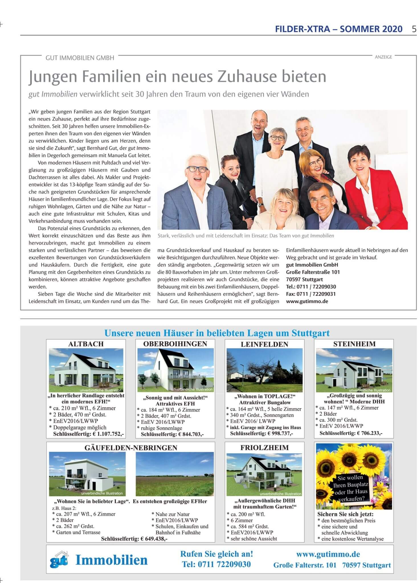 Bericht über gut Immobilien in der Stuttgarter Zeitung