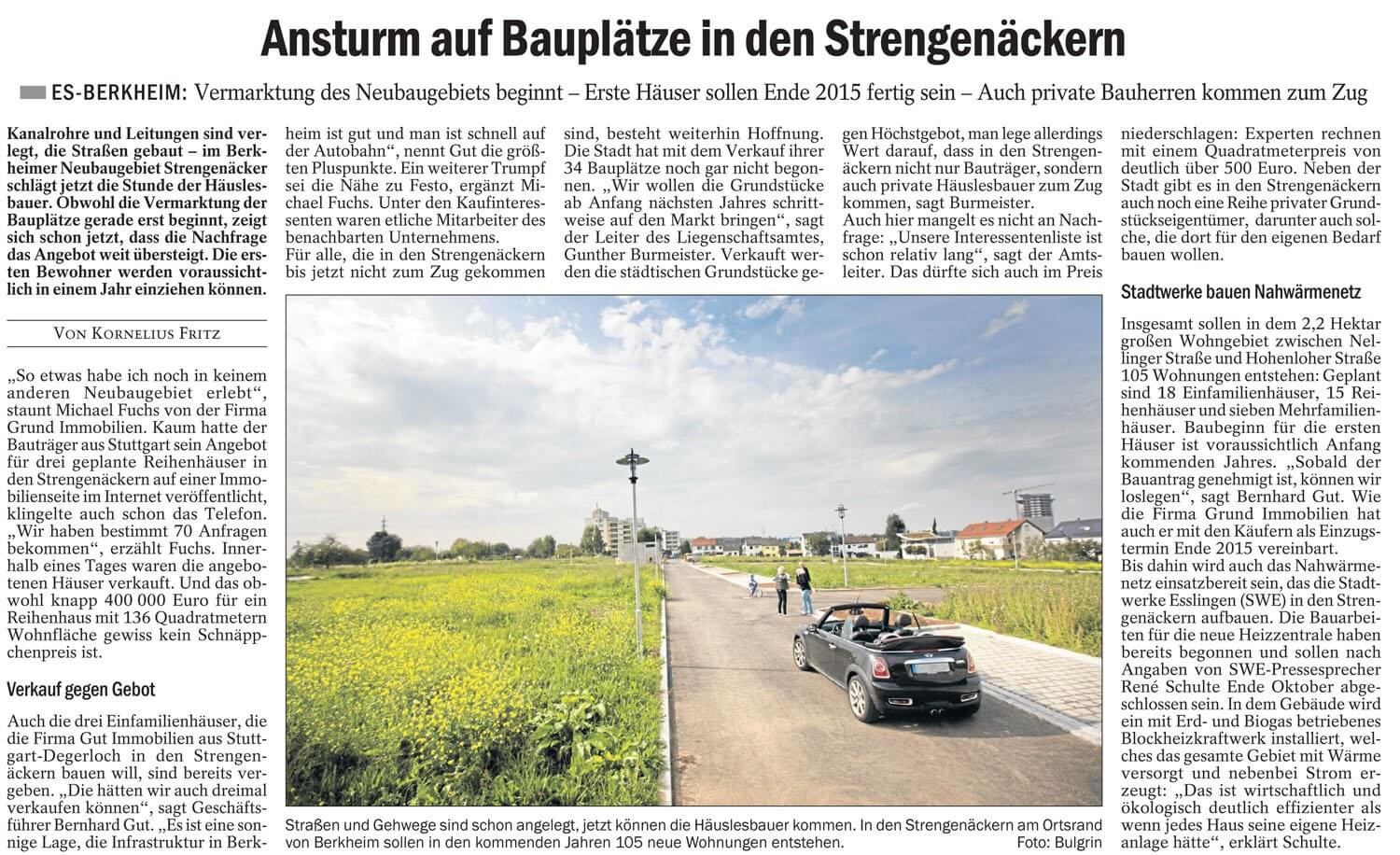 Bericht der Esslinger Zeitung