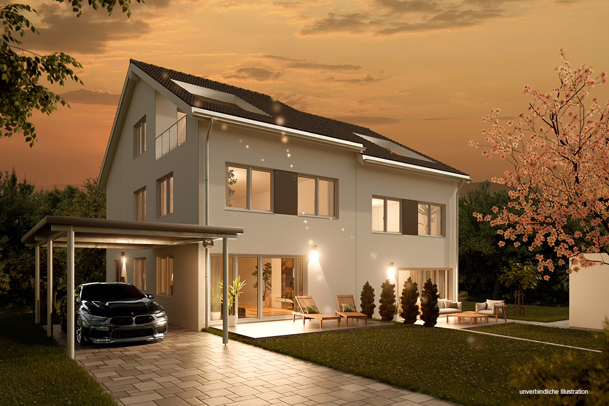 Ansicht - Mitten in Backnang „Moderne und sehr großzügige DHH in reizvoller Lage und mit ruhiger Gartenidylle“