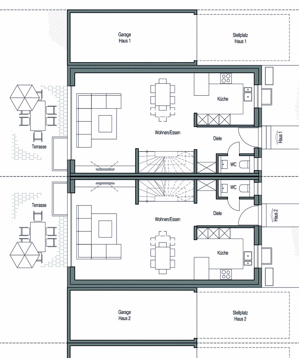 Erdgeschoss - Eine Freude für die junge Familie: „Wohnen mit herrlichem Sonnengarten“ Moderne DHH in Ostelsheim