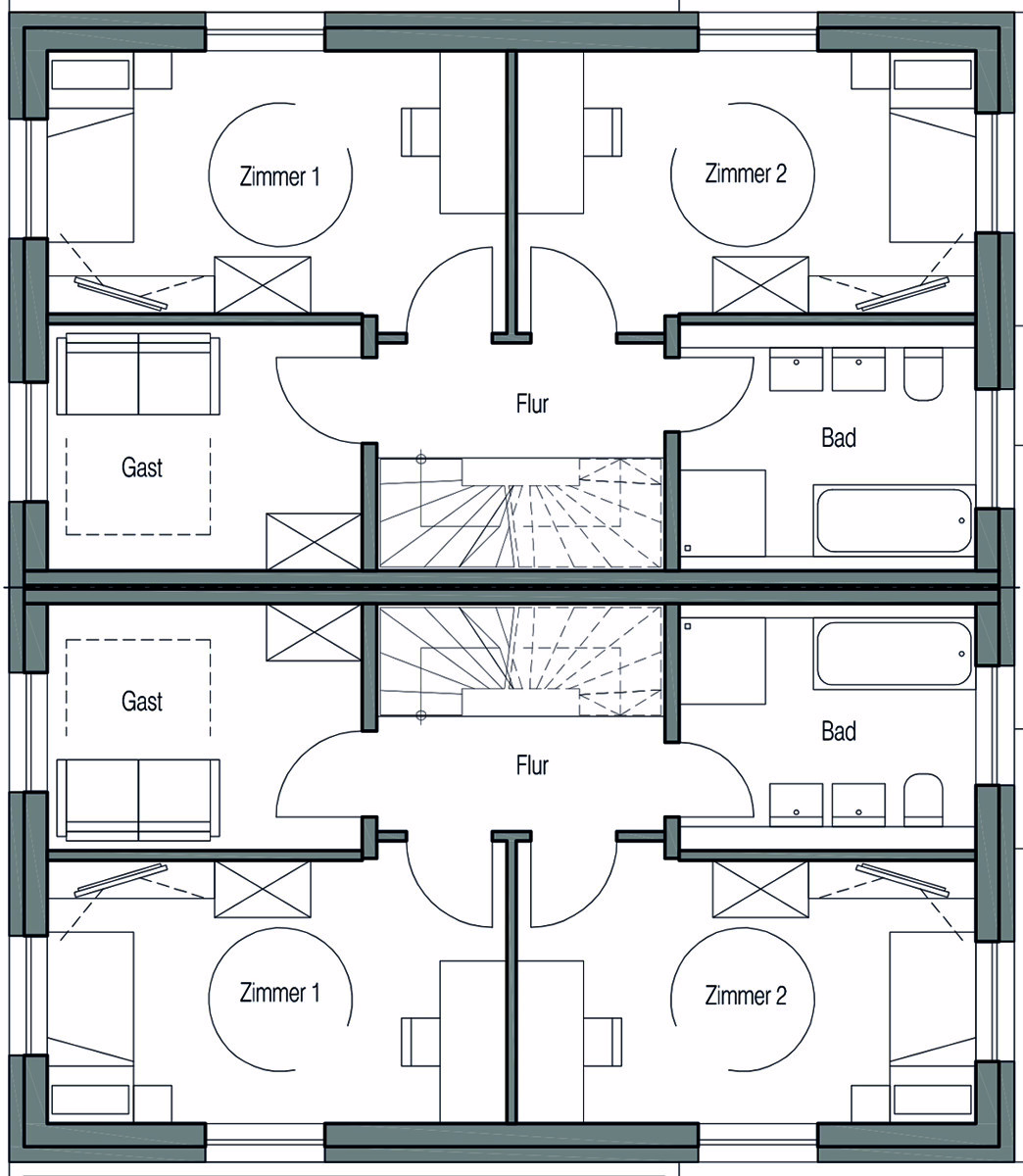 Obergeschoss - Eine Freude für die junge Familie: „Wohnen mit herrlichem Sonnengarten“ Moderne DHH in Ostelsheim