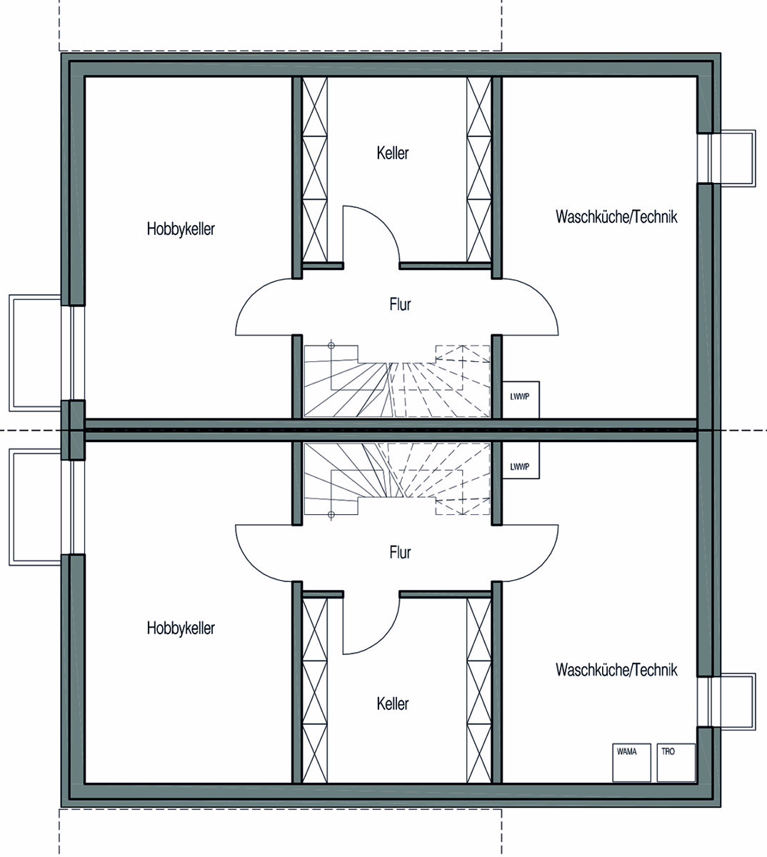 Untergeschoss - Eine Freude für die junge Familie: „Wohnen mit herrlichem Sonnengarten“ Moderne DHH in Ostelsheim