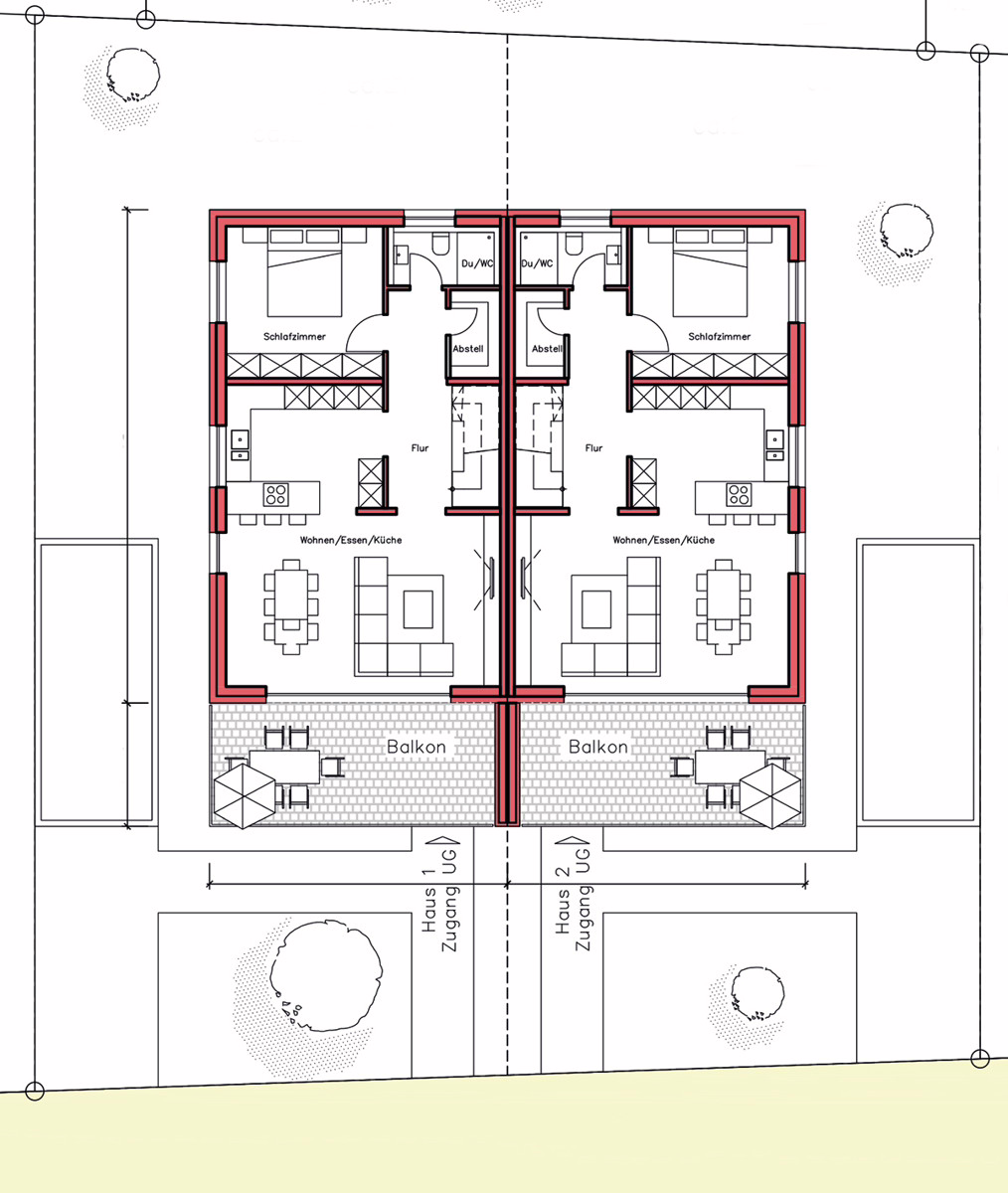 Lageplan - Perfekt für die junge Familie: „Sonniges, großzügiges Wohnen in Randlage von Weissach“ Moderne DHH
