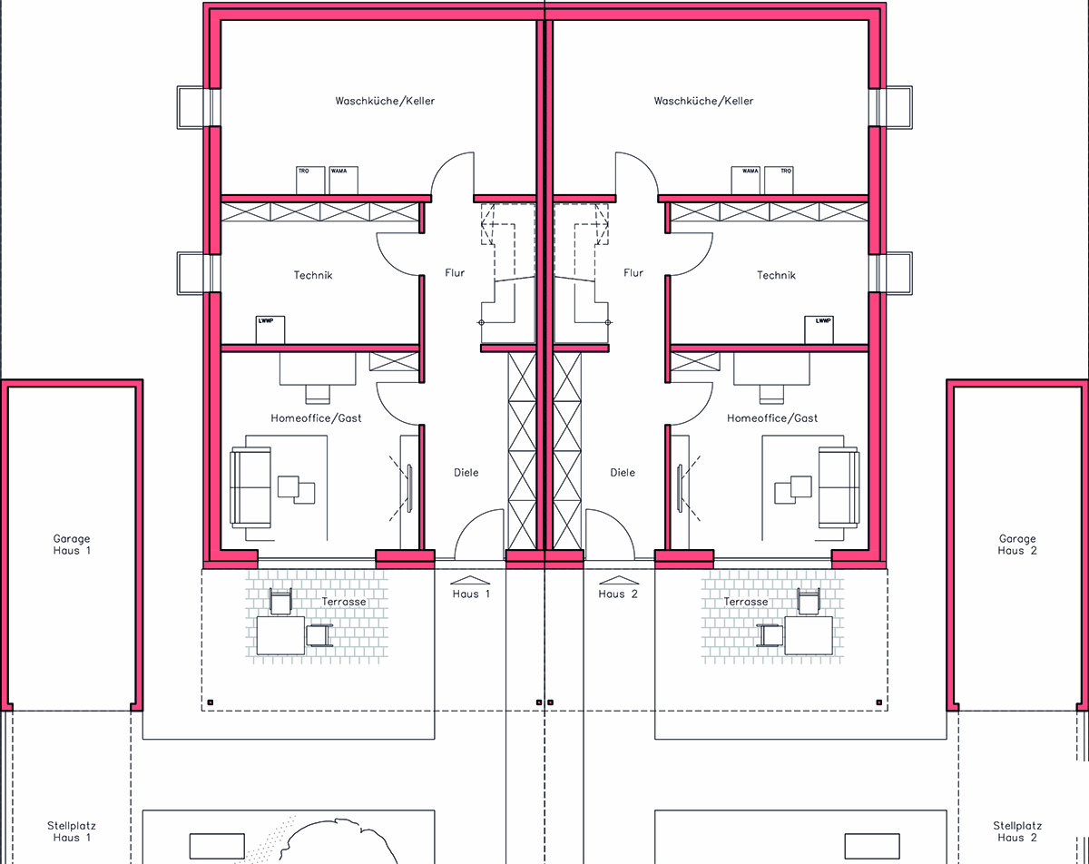 Gartengeschoss - Perfekt für die junge Familie: „Sonniges, großzügiges Wohnen in Randlage von Weissach“ Moderne DHH